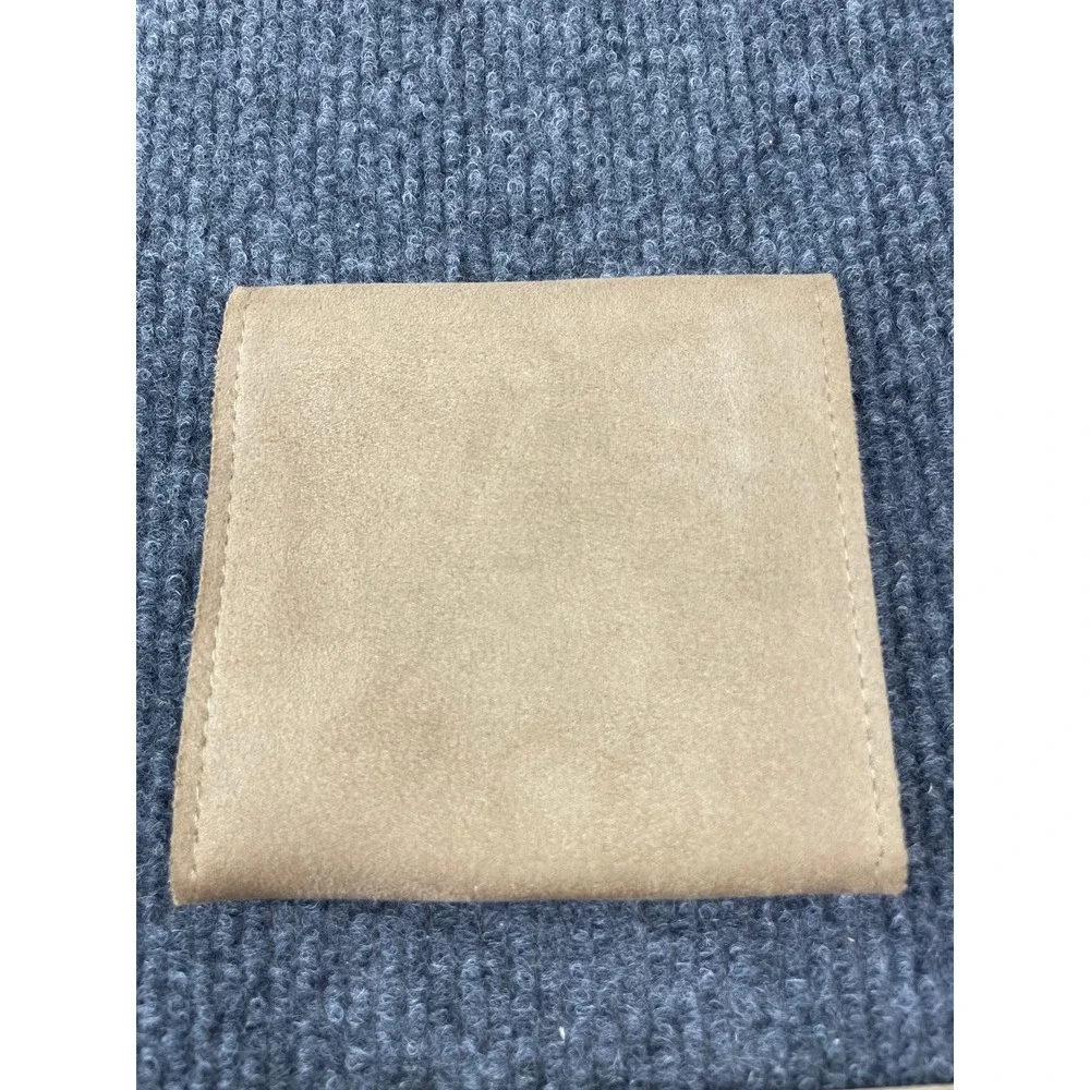 David Yurman Tan Faux Suede Jewelry Pouch Snap Closure Travel Case 3.5in Square